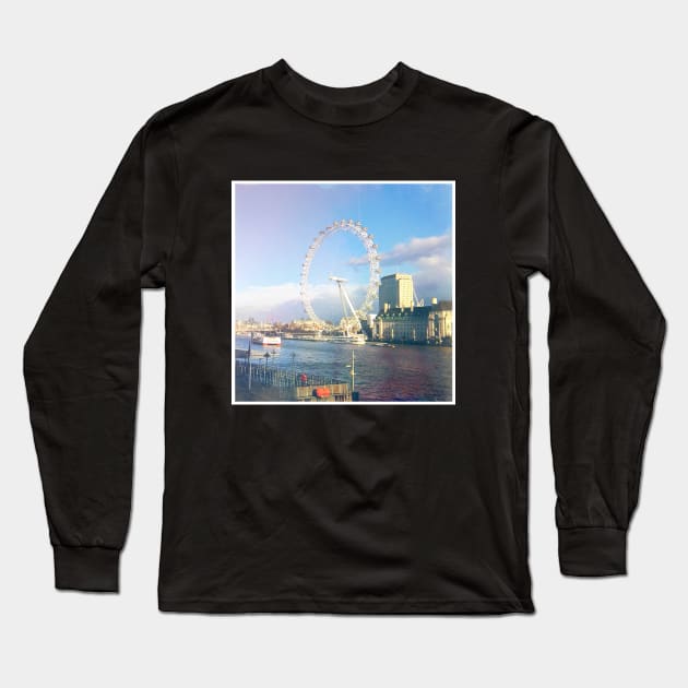 London Eye photography London Skyline London Tourism London Landmark london life london lover london vacation Long Sleeve T-Shirt by BoogieCreates